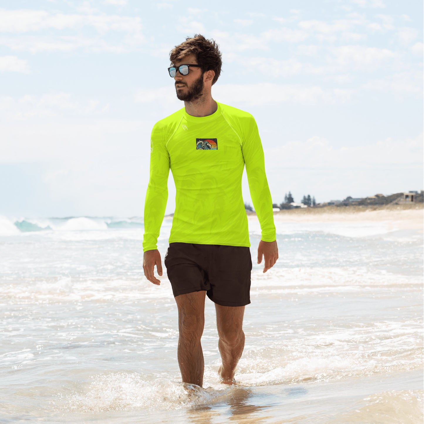 LION Florescent Yellow Men's Rash Guard