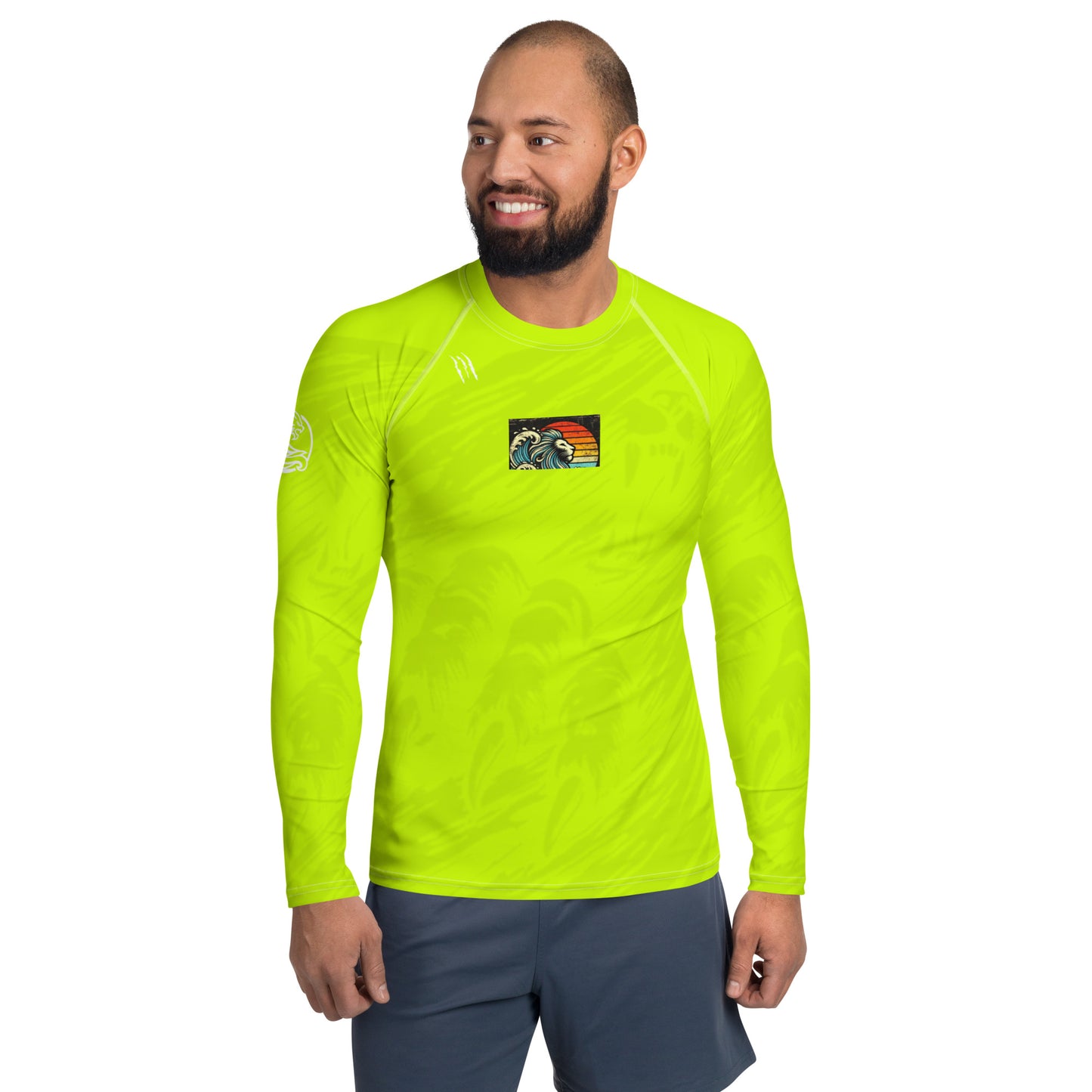 LION Florescent Yellow Men's Rash Guard