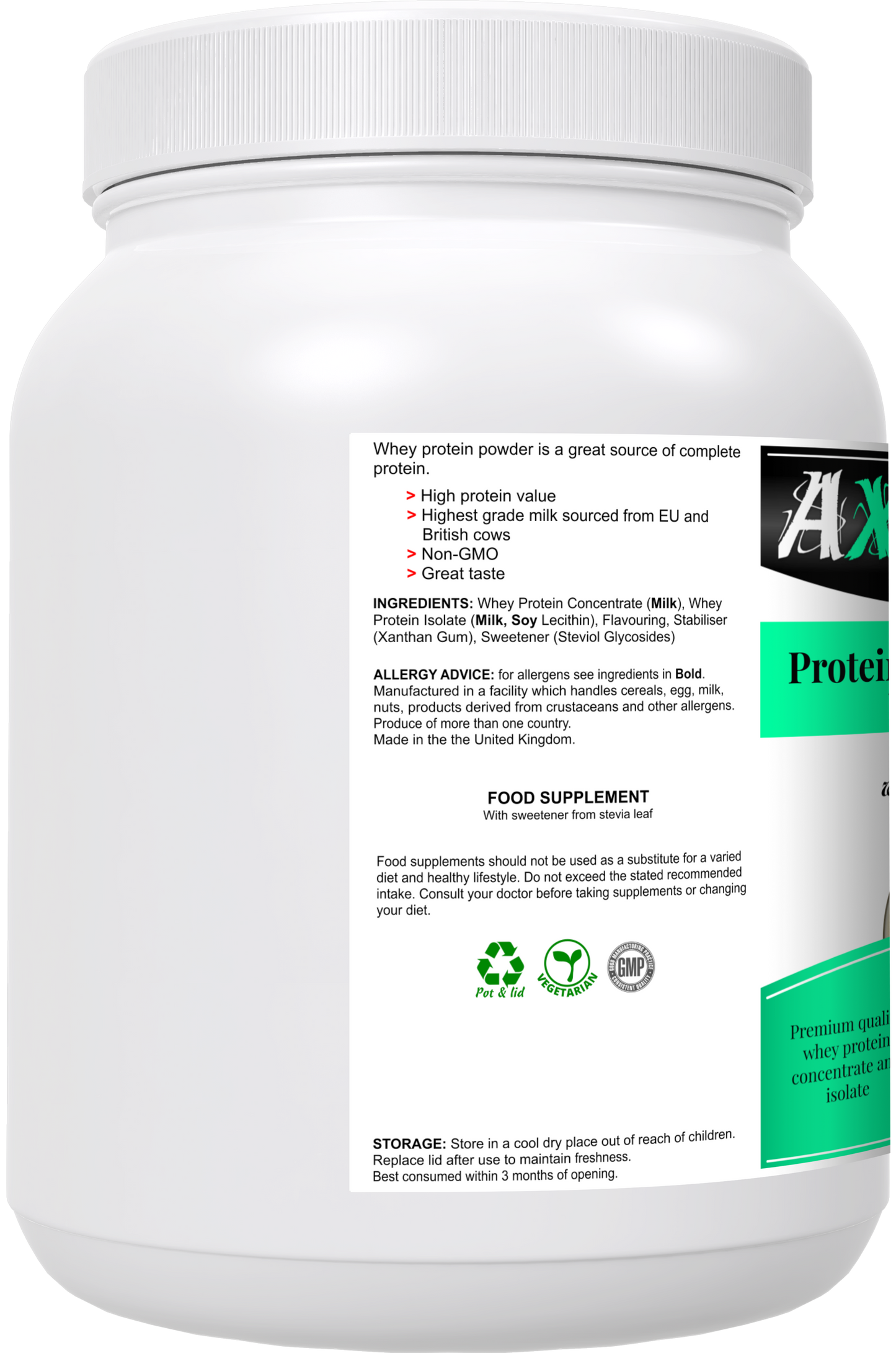 2 Month Supply of AXB Energy Vanilla Protein Powder for Optimal Workout Recovery and Performance - The Ultimate Gym Protein Supply Drop