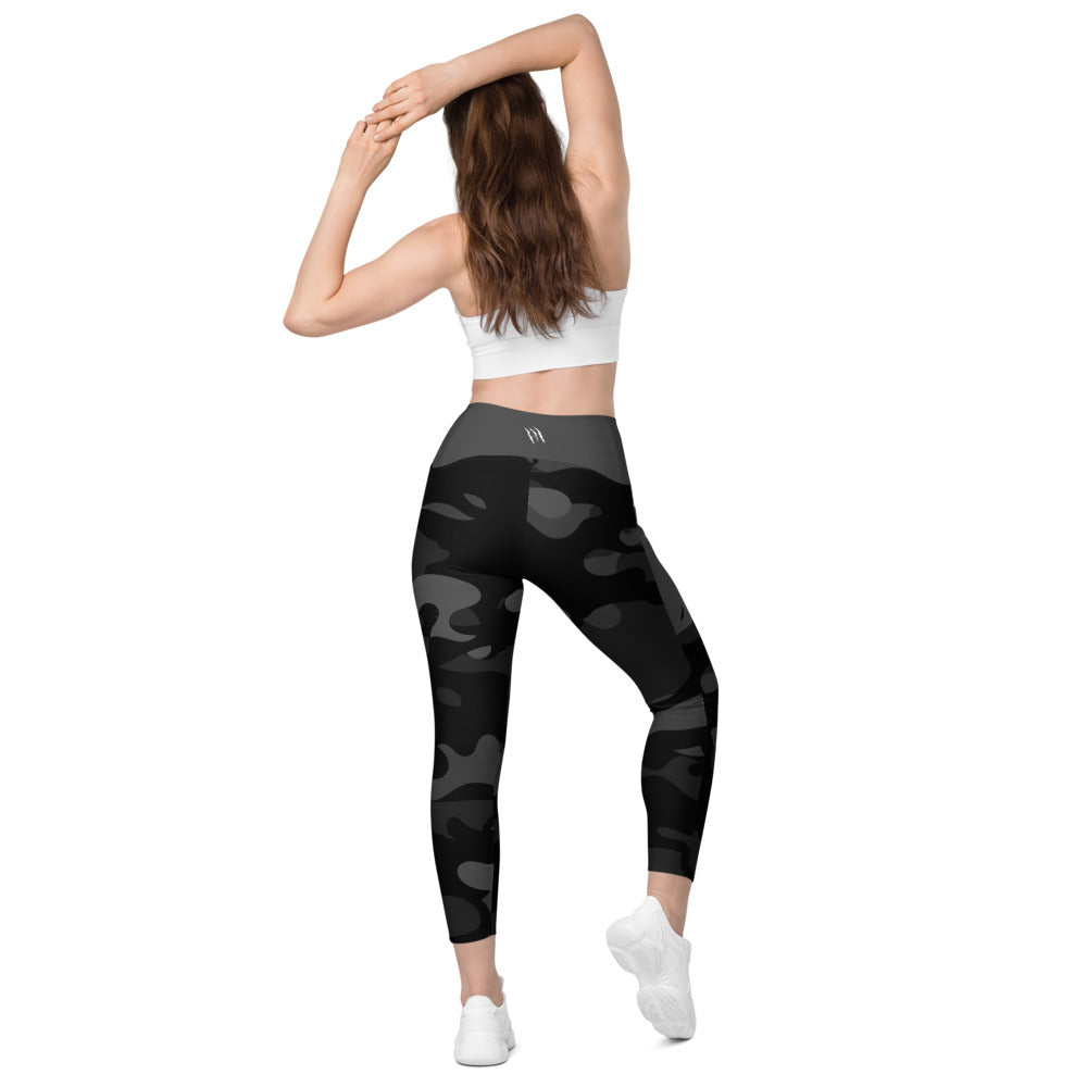 Camo Dark Eclipse Leggings with grey pockets