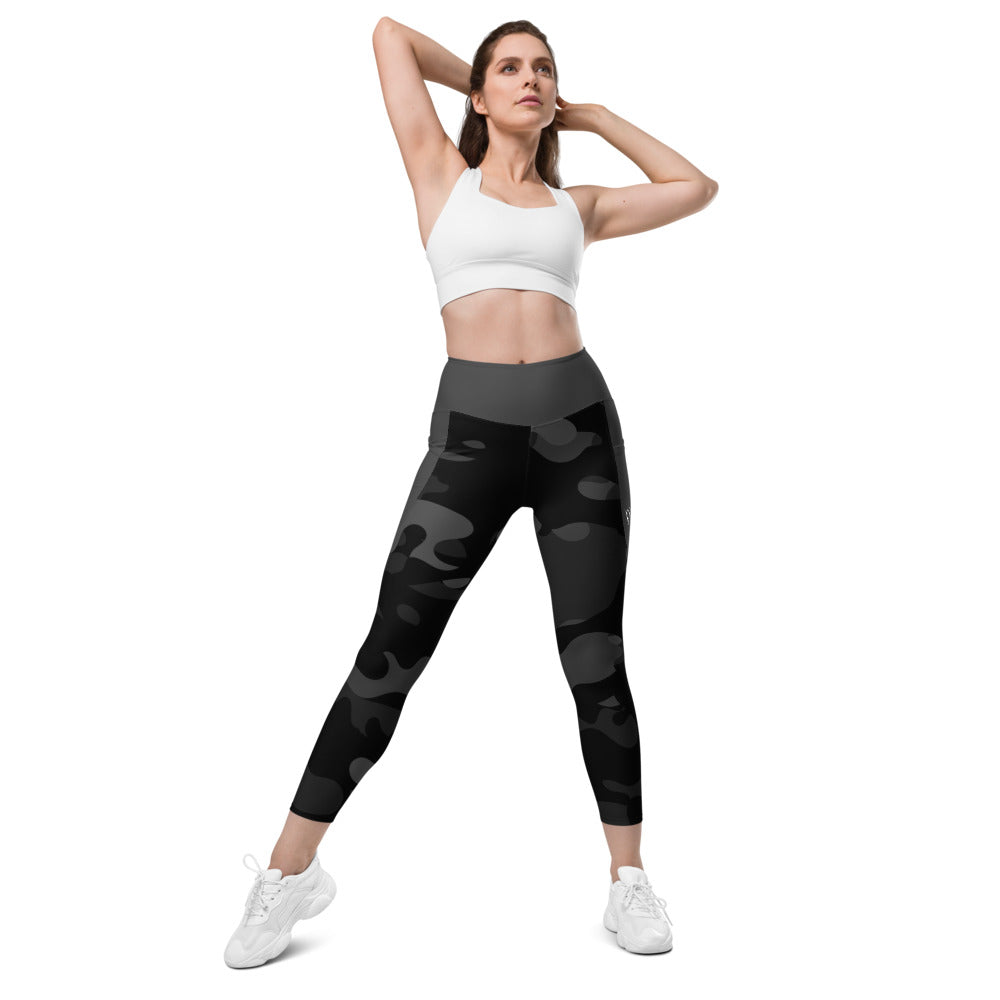 Camo Dark Eclipse Leggings with grey pockets