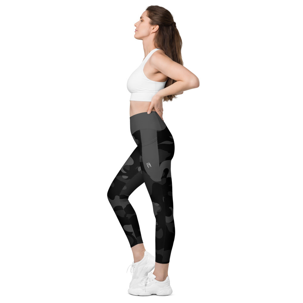 Camo Dark Eclipse Leggings with grey pockets