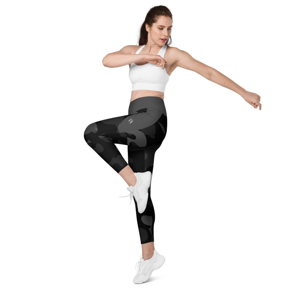 Camo Dark Eclipse Leggings with grey pockets
