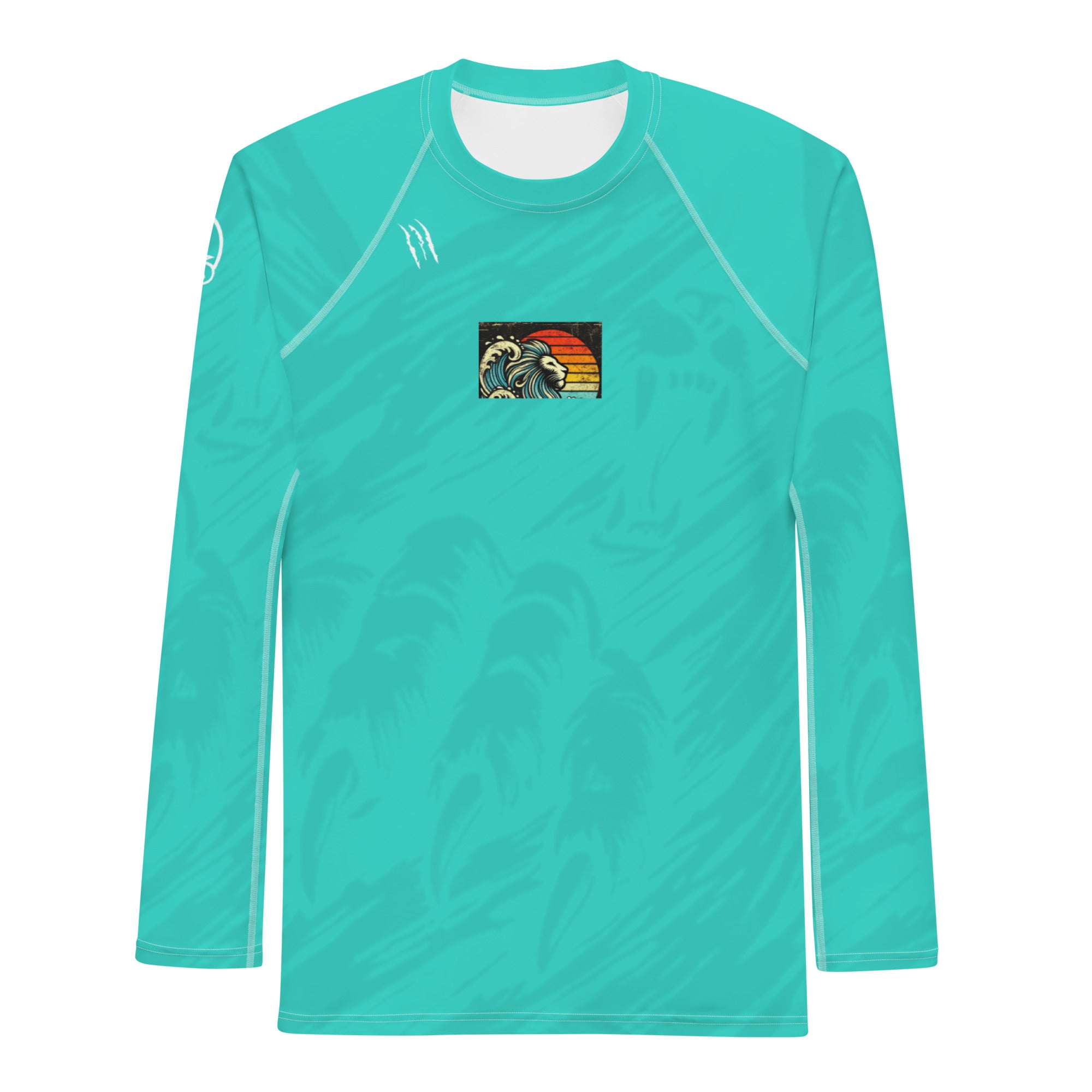 Turquoise Rash Guard Lion Turquoise Blue Men's Rash Guard – Athlon BEAST™