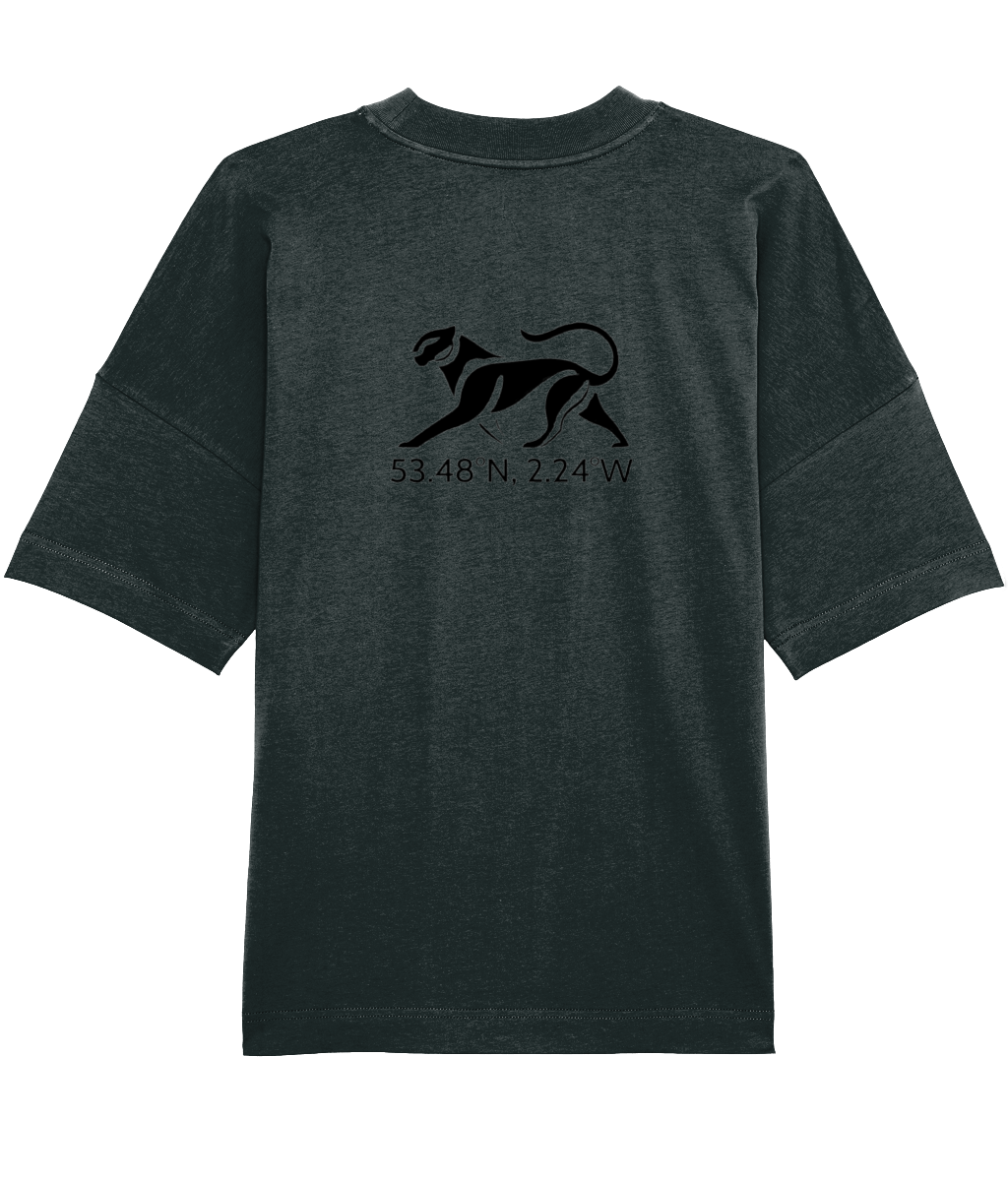 SILVER PANTHER OVERSIZED MIDNIGHT TEE 53.48°N, 2.24°W