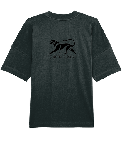 SILVER PANTHER OVERSIZED MIDNIGHT TEE 53.48°N, 2.24°W