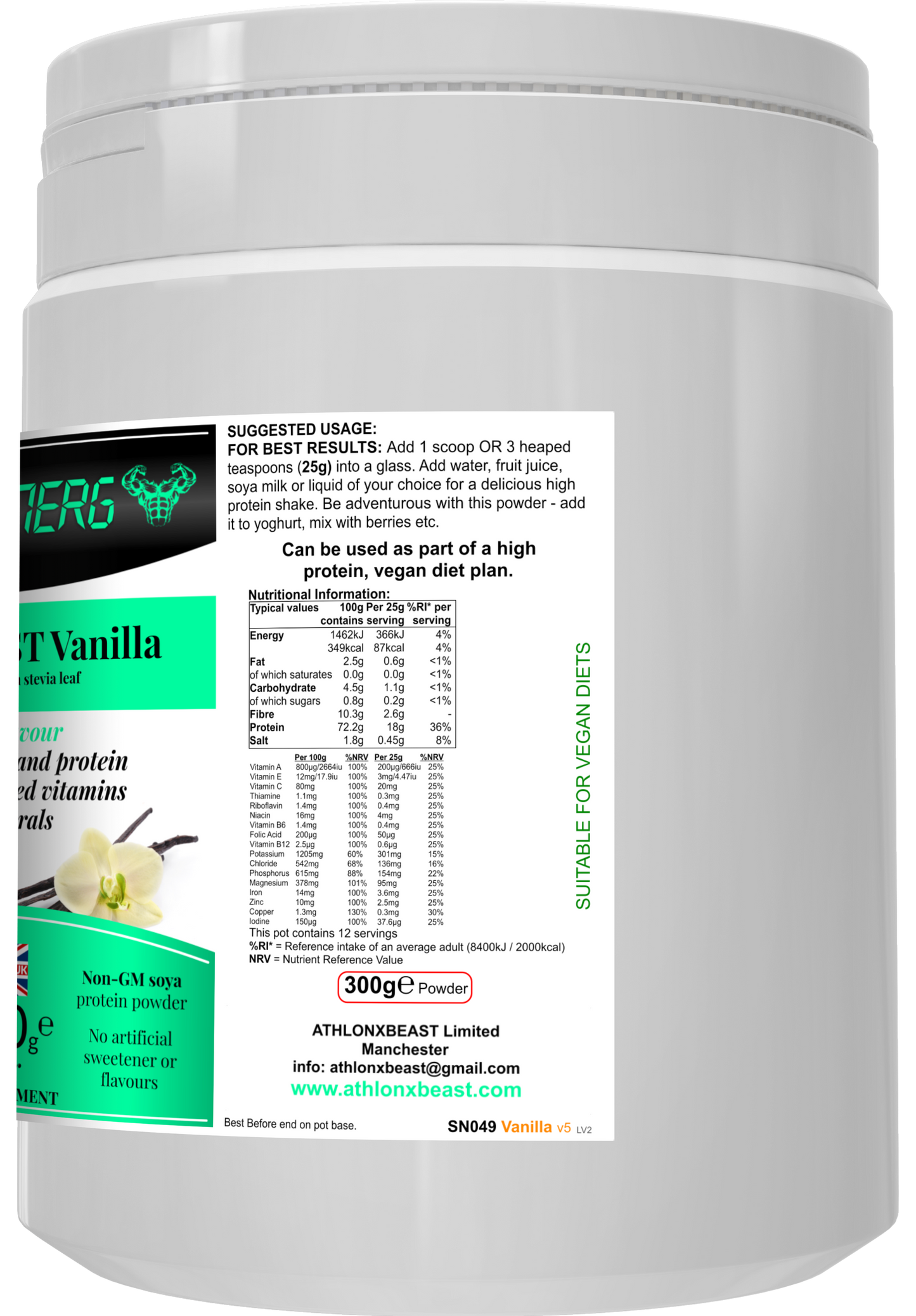 2 Month Supply of AXB Energy Vanilla Protein Powder for Optimal Workout Recovery and Performance - The Ultimate Gym Protein Supply Drop