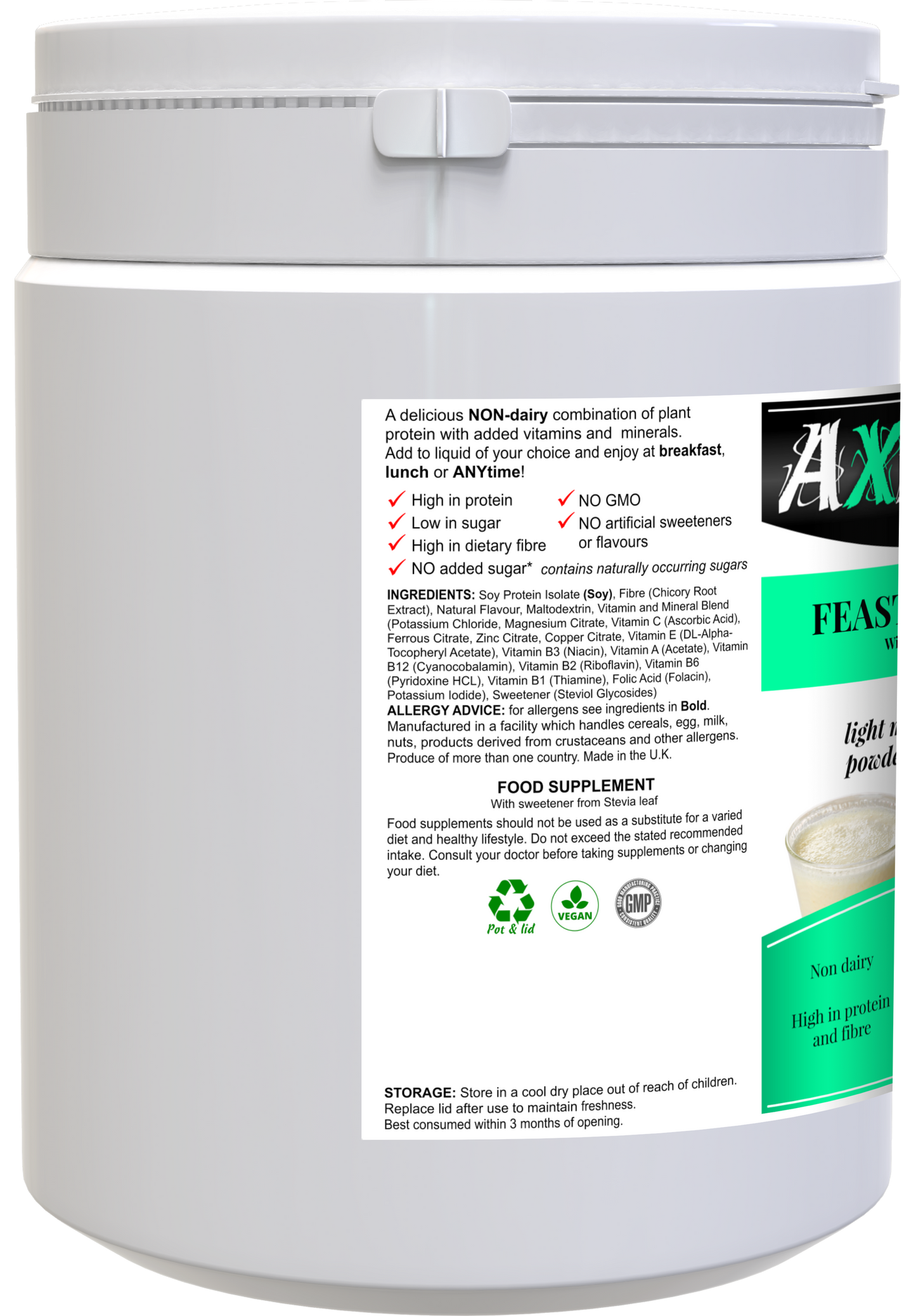 2 Month Supply of AXB Energy Vanilla Protein Powder for Optimal Workout Recovery and Performance - The Ultimate Gym Protein Supply Drop